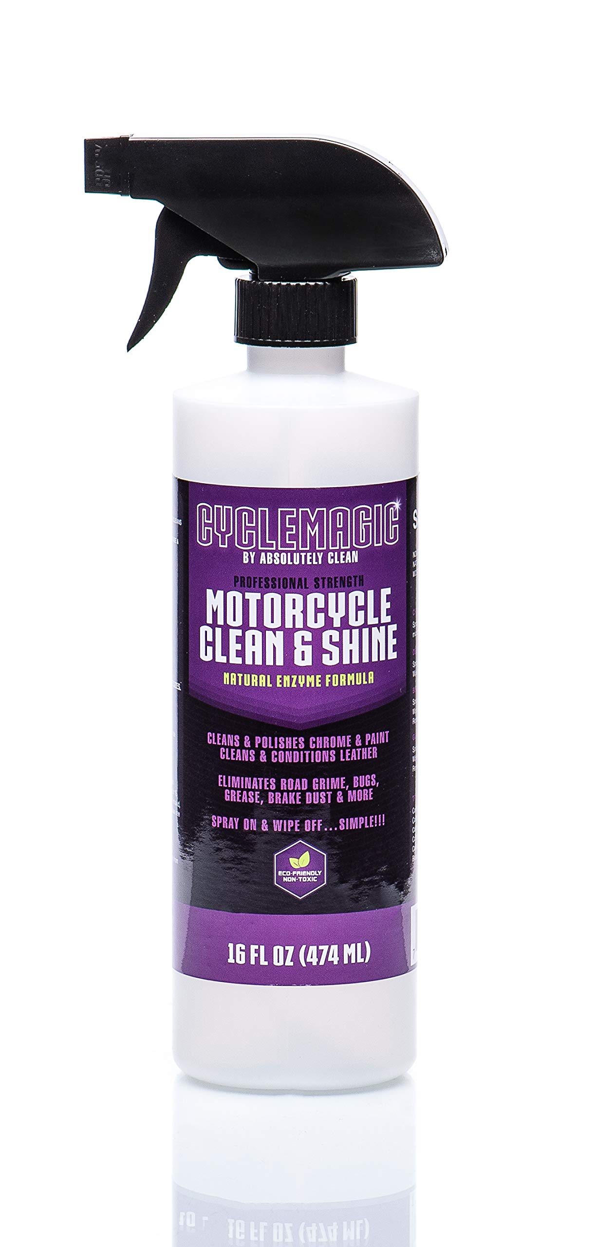 Cyclemagic Motorcycle Clean and Shine - Motorcycle Cleaner & Conditioner | Chrome, Leather, Paint & More | Eliminates Grime, Brake Dust, Dirt & Debris